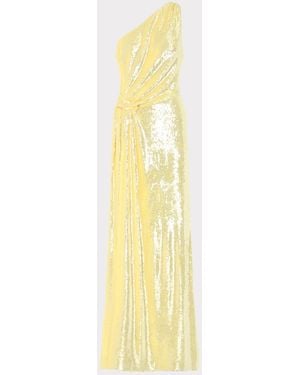 MILLY Porsha Sequin One Shoulder Dress - Metallic
