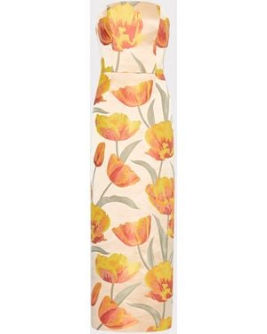 MILLY Orion Tulip Jacquard Dress - Metallic