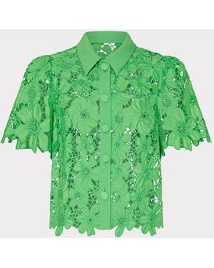 MILLY Addison Roja Lace Top - Green