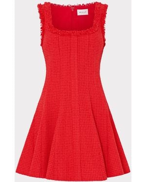MILLY Juniper Boucle Mini Dress - Red