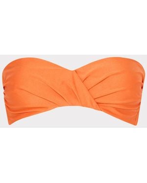MILLY Soleil Gloss Twist Bandeau Top - Orange