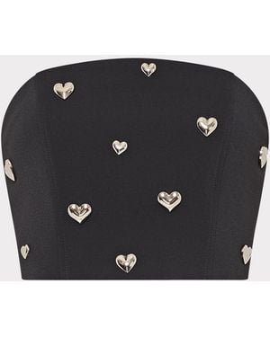 MILLY Sharlee Heart Applique Tube Top - Black