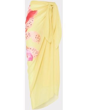 MILLY Song D'iris Printed Sarong - Yellow