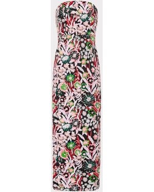 MILLY Orion Pink Wildflower Dress - White