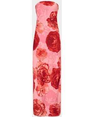 MILLY Vera Floral Maxi Dress - Red