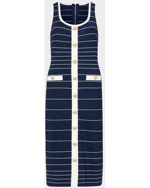 MILLY Mari Stripe Midi Dress - Blue
