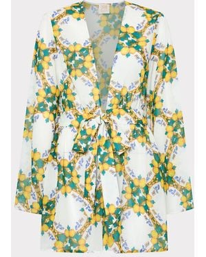 MILLY Jessie Lemon Tile Mini Coverup - White