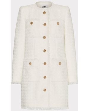 MILLY Neile Boucle Long Jacket - Natural