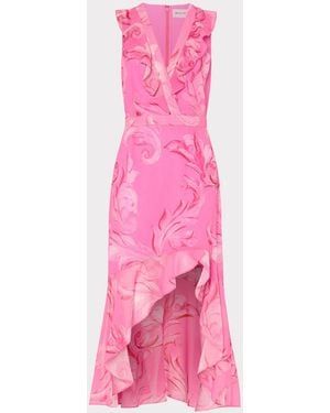 MILLY Nanci Printed Midi Dress - Pink