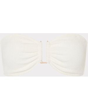 MILLY Solid Texture V-wire Bandeau Top - White