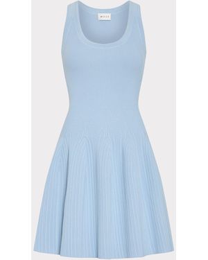MILLY Marea Knit Mini Dress - Blue