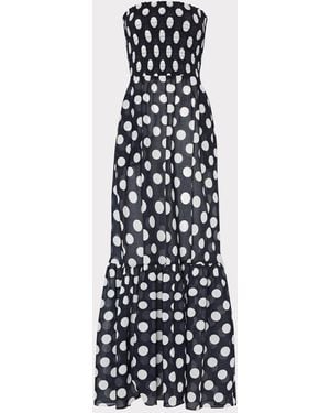 MILLY Olen Polka Dot Strapless Cover-up Dress - White