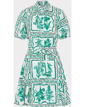 MILLY Juni Printed Poplin Dress - Green