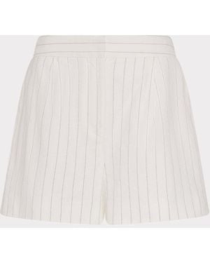 MILLY Maor Linen Pinstripe Shorts - White