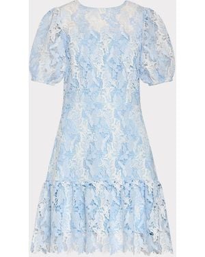 MILLY Yasmin Butterfly Lace Dress - Blue