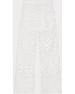 MILLY Nolana Abstract Lace Pants - White