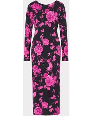 MILLY Amarilla Rose Jersey Midi Dress - Pink