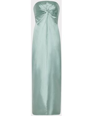 MILLY Michell Satin Maxi Dress - Green