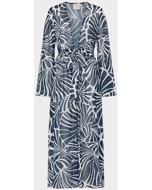 MILLY Vince Abstract Kai Print Chiffon Cover-up - Blue