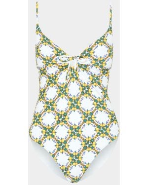 MILLY Lemon Tile Ring One Piece - White