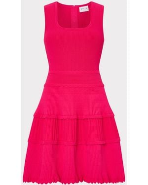 MILLY Suri Scallop Mini Dress - Pink