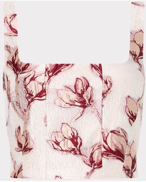 MILLY Paige Floral Top - Pink