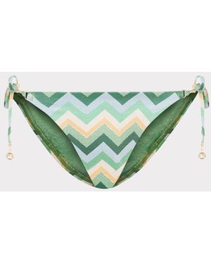 MILLY Metallic Chevron Bikini Bottom - Blue
