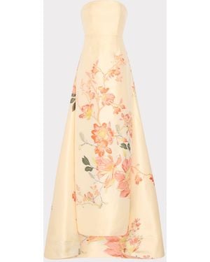 MILLY Dorothy Printed Taffeta Dress - Natural