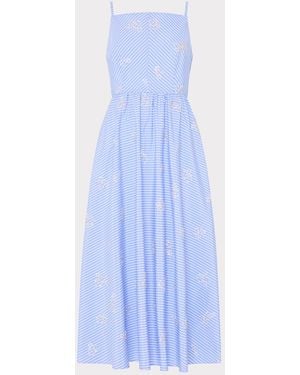 MILLY Emily Beaded Midi Dress - Blue