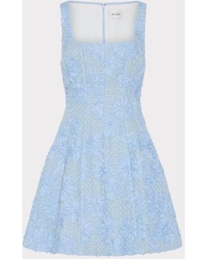 MILLY Minna Tweed Mini Dress - Blue