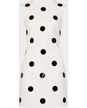 MILLY Ivette Polka Dot Pailette Mini Dress - Natural