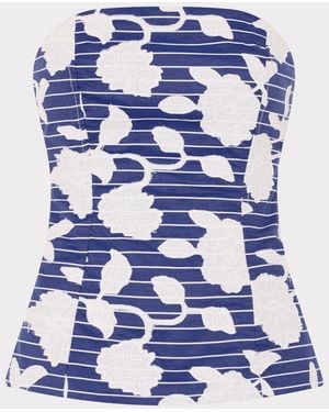 MILLY Adeline Floral Top - Blue