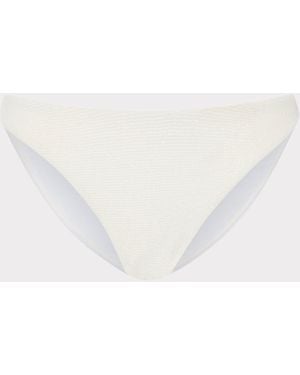 MILLY Margot Solid Texture Bikini Bottom - White