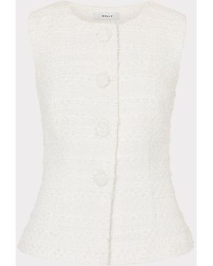 MILLY Bryn Tweed Top - White