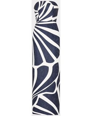 MILLY Orion Printed Maxi Dress - Blue
