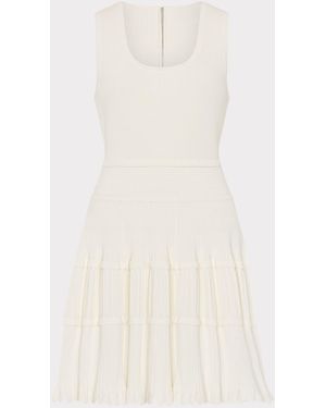 MILLY Suri Scallop Mini Dress - White