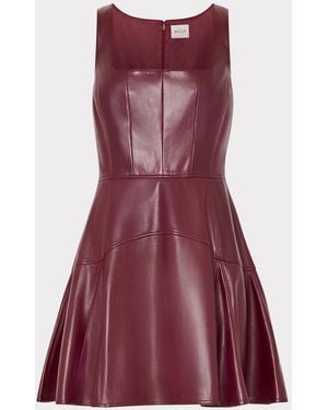 MILLY Vegan Leather Mini Dress - Purple
