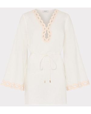 MILLY Linen Chain Embroidery Cover-up - White