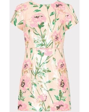 MILLY Rowen Floral Sequin Dress - White