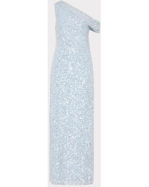 MILLY Stevie Sequin Maxi Dress - Blue