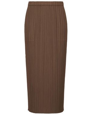 Issey Miyake Pleats Please Basics Skirt - Brown