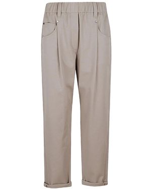 Brunello Cucinelli Baggy Pull-On Trousers - Grey