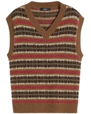 Weekend by Maxmara Wool And Alpaca Jacquard Gilet Camel - Brown