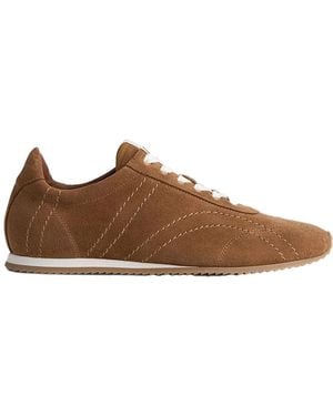 TOTEME Flex Suede Trainers Copper - Brown