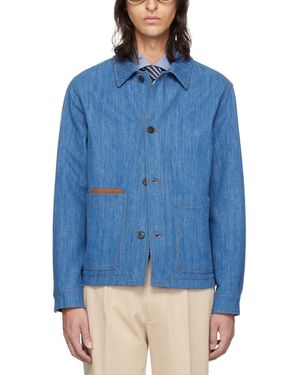 ZEGNA Buttoned Denim Jacket Light - Blue