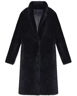 Yves Salomon Reversible Merino Shearling Coat - Blue