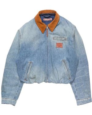 Acne Studios Denim Bomber Jacket Mid - Blue