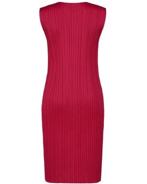 Issey Miyake Pleats Please New Colorful Basics Dress Carmine - Red
