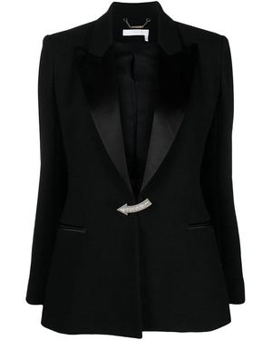 Chloé Wool Tuxedo Coat - Black
