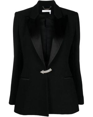 Chloé Wool Tuxedo Coat - Black